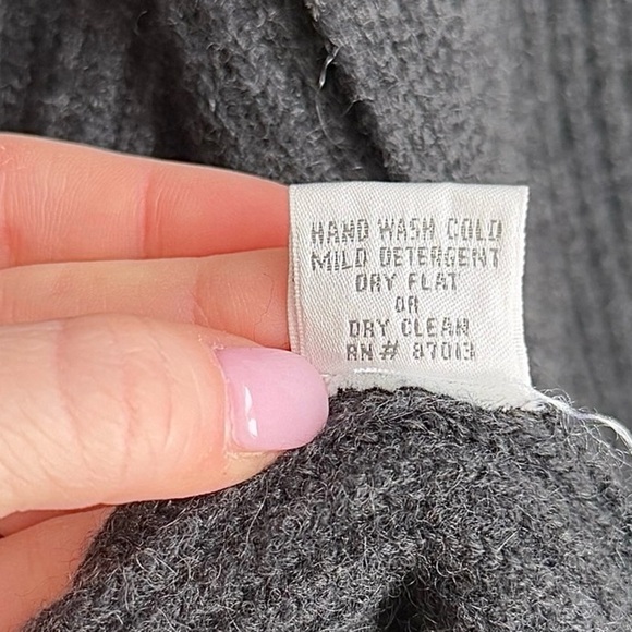 Northern Isles Full Gray Ribbed Full Zip Knit Cardigan Sweater Size Large - Picture 12 of 12